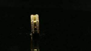 22k Ring Solid Gold ELEGANT Charm Ladies Stone Band SIZE 7.05 "RESIZABLE" r2397 - Royal Dubai Jewellers