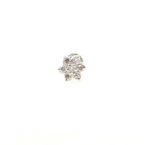 Authentic 18K White Gold Charm Earring Stud Diamond VS2 n202 - Royal Dubai Jewellers