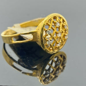 22k Ring Solid Gold ELEGANT Charm Ladies Band SIZE 8.25 "RESIZABLE" r2540mon - Royal Dubai Jewellers