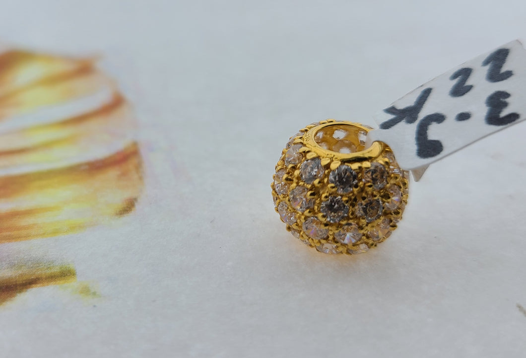 22K Solid Gold Crystal Pendant P3935z - Royal Dubai Jewellers