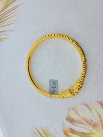 22K Solid Gold Elephant Face Bangle Bracelet B9332 - Royal Dubai Jewellers