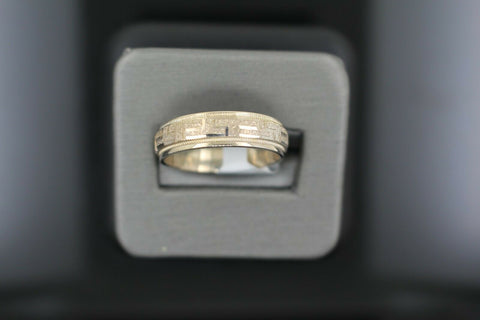 18k Solid Gold Elegant Ladies Modern Sandstone Finish Band Ring R9075m - Royal Dubai Jewellers