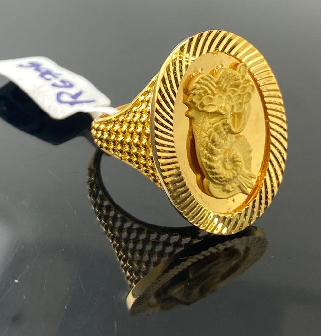 21K Solid Gold Designer Ring R6706 - Royal Dubai Jewellers