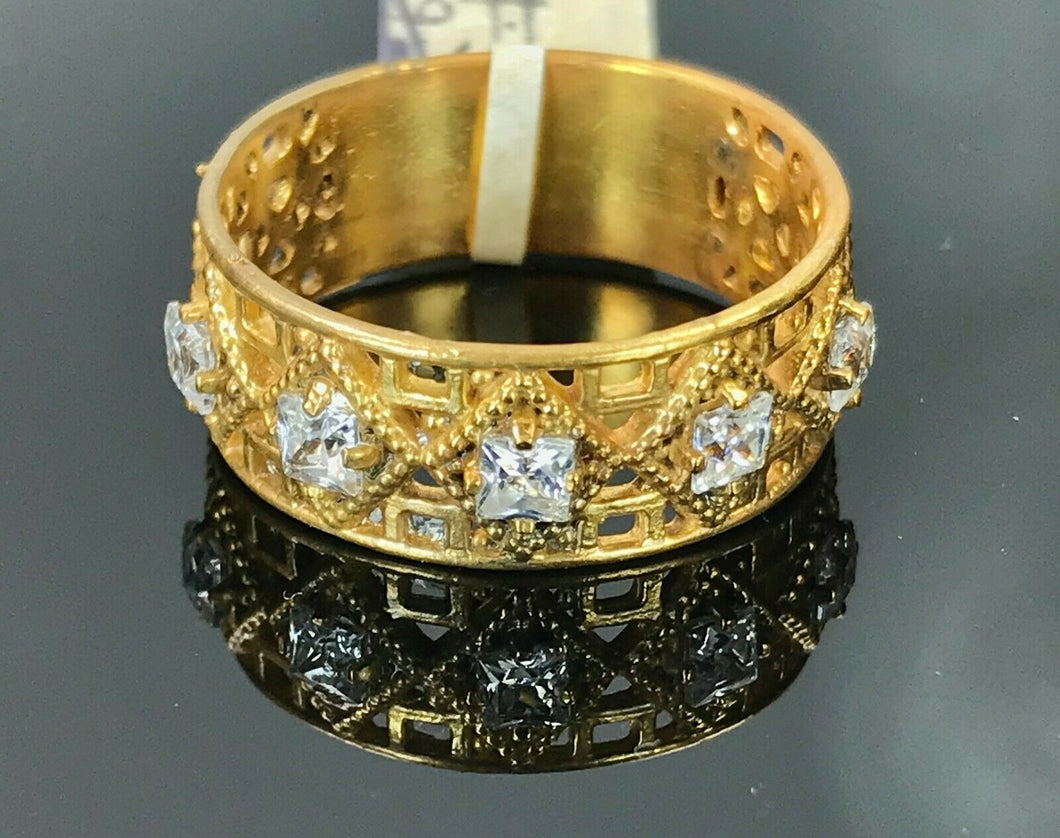 22k Ring Solid Gold ELEGANT Charm Ladies Band SIZE 11.5 