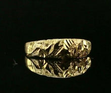 22k Ring Solid Gold ELEGANT Charm Rough Finish Band SIZE 5.25 "RESIZABLE" r2119 - Royal Dubai Jewellers