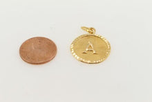 22k 22ct Solid Gold Charm Letter A Pendant Round Design p1075 ns - Royal Dubai Jewellers