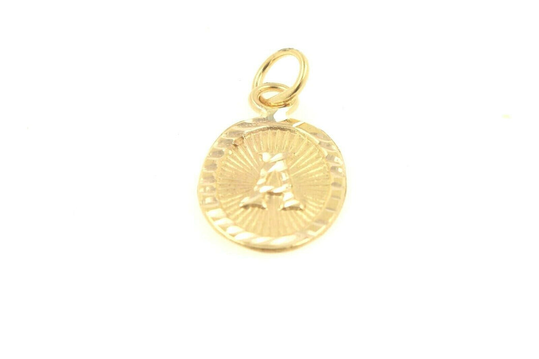 22k 22ct Solid Gold Charm Letter A Pendant Oval Design p1029 ns - Royal Dubai Jewellers