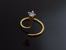Authentic 18K Yellow Gold Nose Ring Round-Cut-Diamond VS2 n002 - Royal Dubai Jewellers