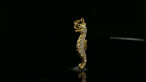 22k Pendant Solid Gold ELEGANT Classic Seahorse Stone Encrusted Pendant p4027 - Royal Dubai Jewellers