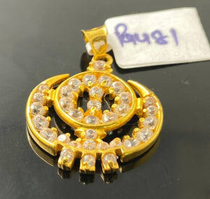 22k Solid Gold Unisex Zircon Religious Sikh Pendant P4481 - Royal Dubai Jewellers