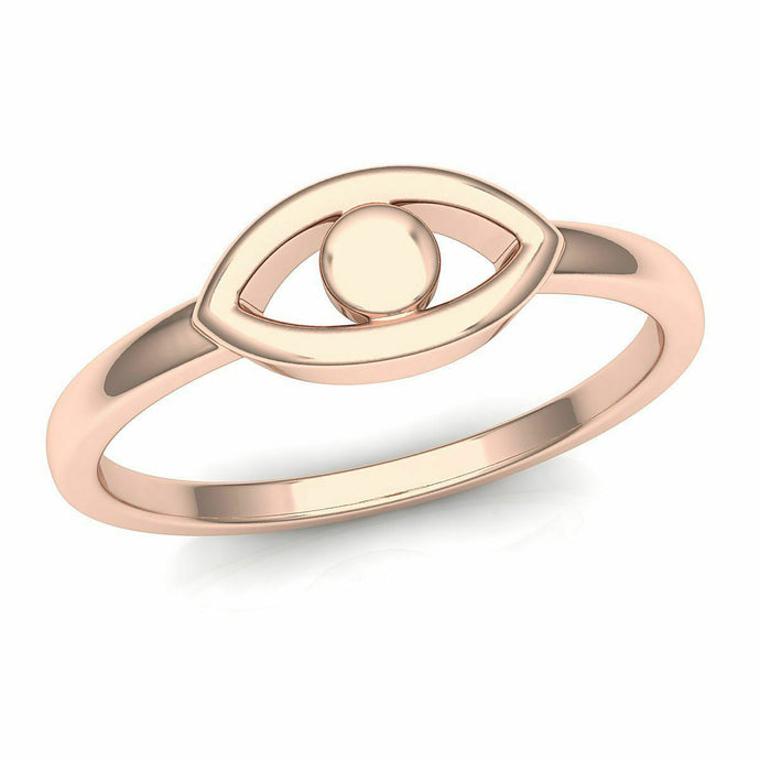 18k Ring Solid Rose Gold Ladies Jewelry Elegant Simple Eye Design CGR62R - Royal Dubai Jewellers