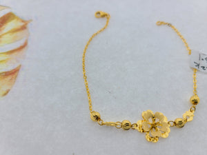 22K Solid Gold Floral Bracelet B8795 - Royal Dubai Jewellers