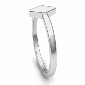 18k Solid White Gold Ladies Jewelry Modern Band with Triangular Design CGR57W - Royal Dubai Jewellers