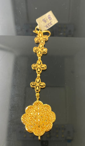 22K Solid Gold Floral Wedding Tikka T75 - Royal Dubai Jewellers