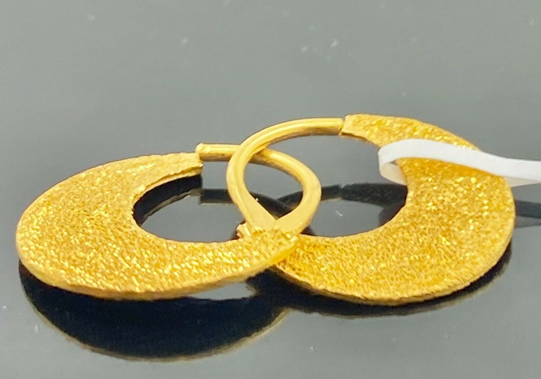 22k Earrings Solid Gold Men Jewelry Simple Nattiyan Geometric Design E6311 - Royal Dubai Jewellers