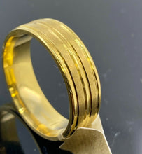 22k Ring Solid Gold ELEGANT Simple Double Channel Ladies Band r2407 - Royal Dubai Jewellers