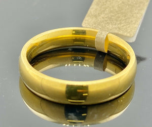22k Ring Solid Gold ELEGANT Modern Simple High Polished Ladies Band r2406 - Royal Dubai Jewellers