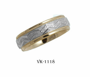 14k Solid Gold Elegant Ladies Modern Traditional Flat Band 6mm Ring VK1118v - Royal Dubai Jewellers