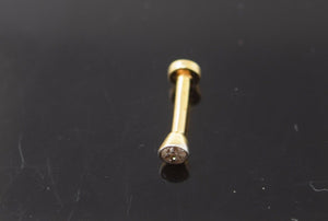 Authentic 18K Yellow Gold Charm Nose Pin Stud Diamond VS2 n067 - Royal Dubai Jewellers