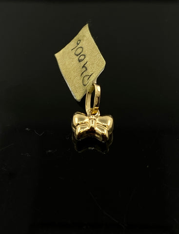 18k Solid Gold Bow Pendant P4006 - Royal Dubai Jewellers