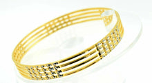 CUSTOM Handmade 22K SOLID GOLD BRACELET Cuff White Diamond Cut Wide BANGLE - Royal Dubai Jewellers
