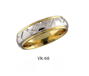 14k Solid Gold Elegant Ladies Modern Traditional Finish Flat Band 6MM Ring Vk68v - Royal Dubai Jewellers