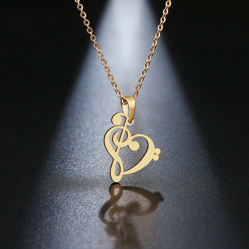 Solid Gold Classic Musical Note Pendant High Polished Finishing SP28 - Royal Dubai Jewellers