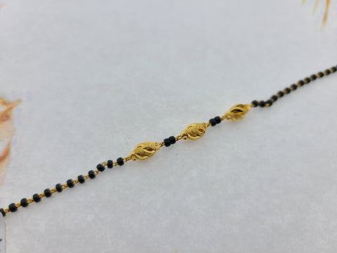 22K Solid Gold Black Beads Bracelet B8661 - Royal Dubai Jewellers