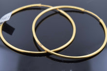 22k Earrings Solid Gold Ladies Jewelry Simple Plain Large Hoops E3887 - Royal Dubai Jewellers