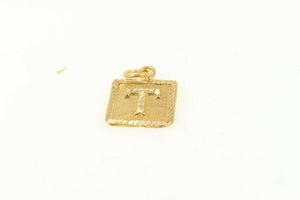 22k 22ct Solid Gold Charm Letter T Pendant Square Design p1122 ns - Royal Dubai Jewellers
