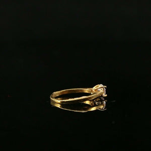 22k Ring Solid Gold ELEGANT Charm Solitaire Band SIZE 4.25 "RESIZABLE" r2112 - Royal Dubai Jewellers