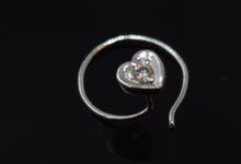Authentic 18K White Gold Nose Pin Heart Ring Round-Cut-Diamond VS2 n077 - Royal Dubai Jewellers