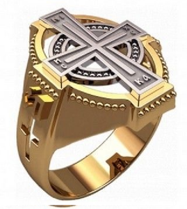 Custom Handmade Elegant Men Ring Unique Modern Cross Design 30382 - Royal Dubai Jewellers
