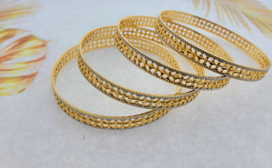 22k Solid Gold Posh Two Tone Floral Design f123456 - Royal Dubai Jewellers
