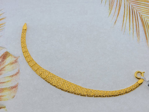 21K Solid Gold Turkish Link Bracelet BR6295 - Royal Dubai Jewellers