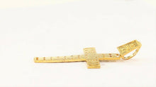 22k 22ct Solid Gold ELEGANT Simple Diamond Cut Religious Cross Pendant P2015 - Royal Dubai Jewellers