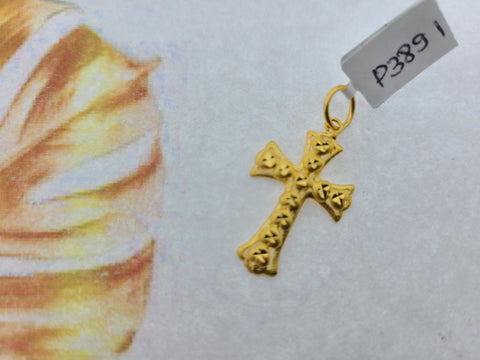 22K Solid Gold Cross Pendant P3891 - Royal Dubai Jewellers
