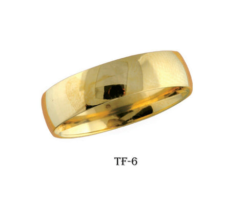 18k Solid Gold Elegant Ladies Modern Shinny Finished Flat Band Ring TF-6v - Royal Dubai Jewellers