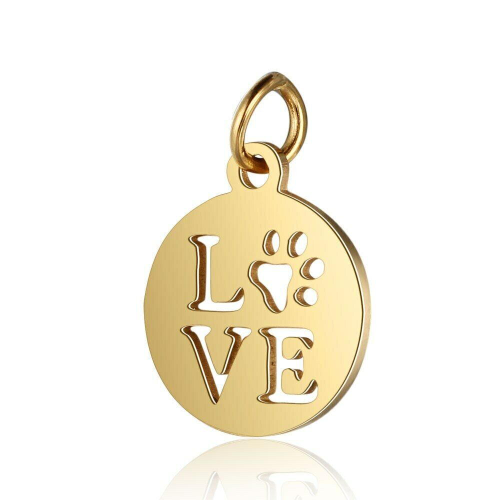 Solid Gold Pendant Round Shape Love Cut Out with High Polished Finished SP44 - Royal Dubai Jewellers