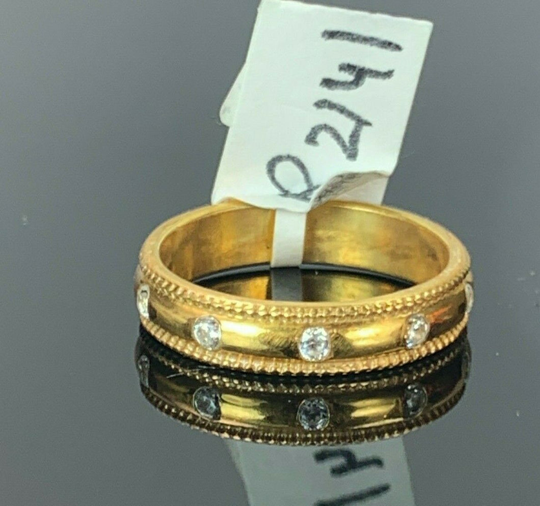 22k Ring Solid Gold ELEGANT Charm Classic Band SIZE 7.5 