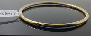 10k Solid Gold Elegant High Polish Bangle b8417 - Royal Dubai Jewellers