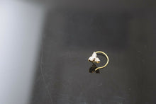 Authentic 18K Yellow Gold Charm Nose Pin Ring Diamond VS2 n053 - Royal Dubai Jewellers