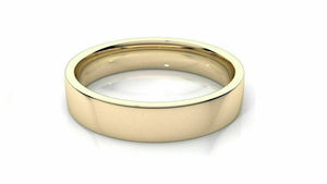 18k Solid Gold 6mm Comfort Fit Wedding Flat Band in 18k Yellow Gold "All sizes " - Royal Dubai Jewellers