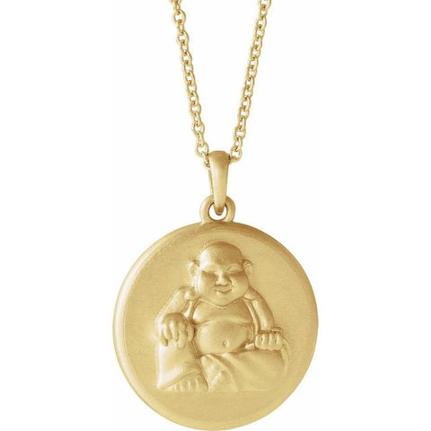 14K Yellow Buddha 16-18" Necklace 86851N - Royal Dubai Jewellers
