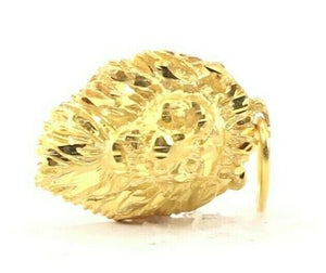 22k Pendant Solid Gold ELEGANT Simple Diamond Cut Lion Head Pendant P1518 - Royal Dubai Jewellers
