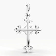 18k Solid White Gold Unisex Jewelry Elegant Cross Pendant CGP33W - Royal Dubai Jewellers