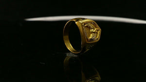 22k Ring Solid Gold ELEGANT Charm Mens Eagle Band SIZE 11 "RESIZABLE" r2380 - Royal Dubai Jewellers
