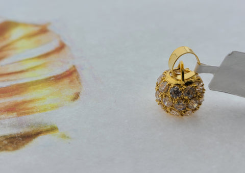 22K Solid Gold Crystal Pendant P3918z - Royal Dubai Jewellers