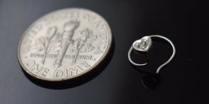 Authentic 18K White Gold Nose Pin Heart Ring Round-Cut-Diamond VS2 n077 - Royal Dubai Jewellers