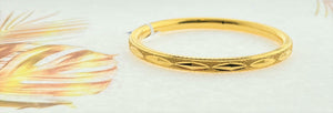 22k Solid Gold Elegant Diamond Cut Bangle b8388 - Royal Dubai Jewellers